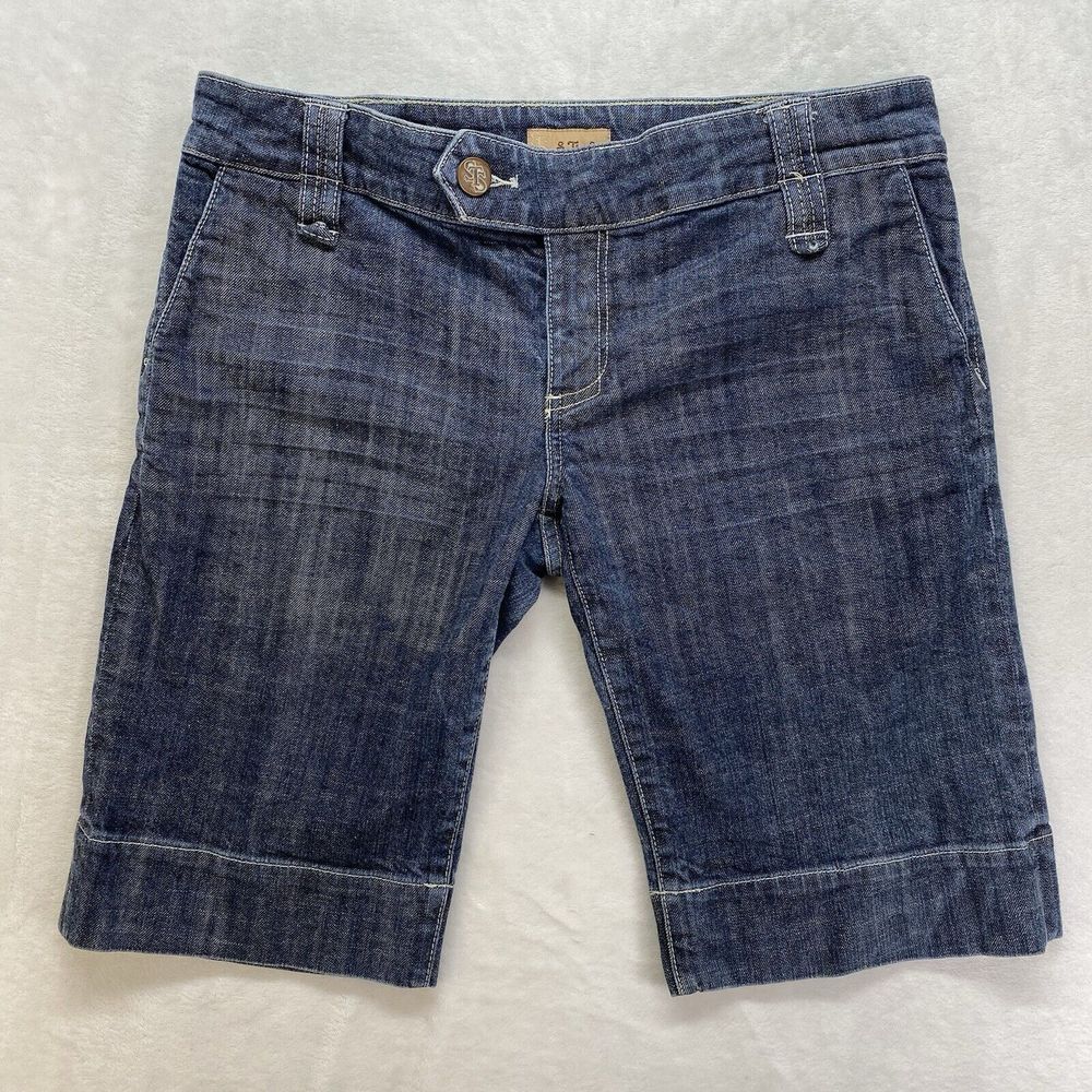 See Thru‎ Soul Jean Shorts Womens Size 32 Dark Wash mid Rise Denim y2k preppy